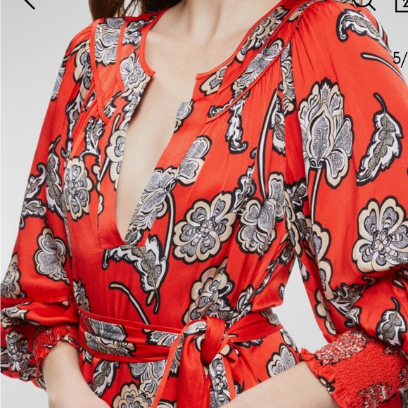 Alice + Olivia Red Floral Maxi Dress - Picture 1 of 10